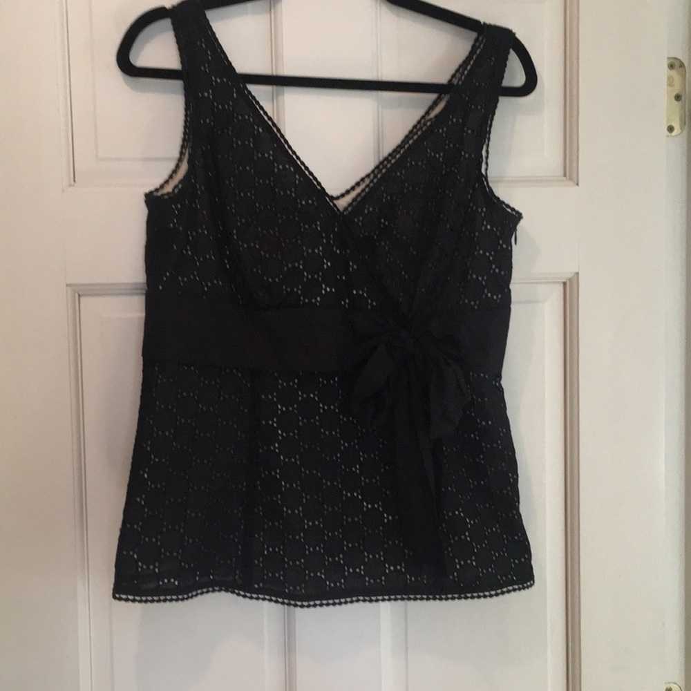 Black Eyelet sleeveless blouse by Ann Taylor